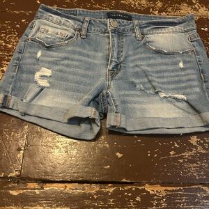 Aeropostale Light Blue Distressed Jean Shorts
